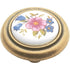 Hickory Hardware English Cozy Antique Brass & White Round Floral 1 1/4" Porcelain Cabinet Knob P776-BQ