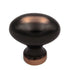 Solid Brass Oil-Rubbed Bronze Highlighted 1 1/4" Oval Cabinet Knob P9175-OBH