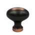 Solid Brass Oil-Rubbed Bronze Highlighted 1 1/4" Oval Cabinet Knob P9175-OBH