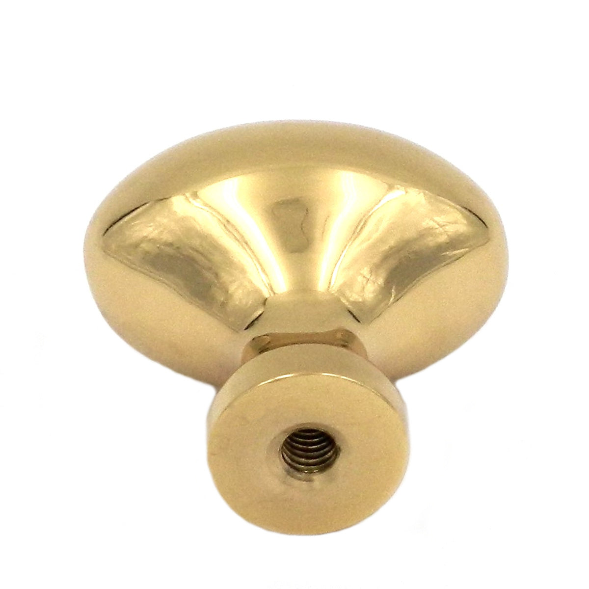 Solid Brass Polished Brass 1 1/4" Oval Cabinet Knob Keeler P9175