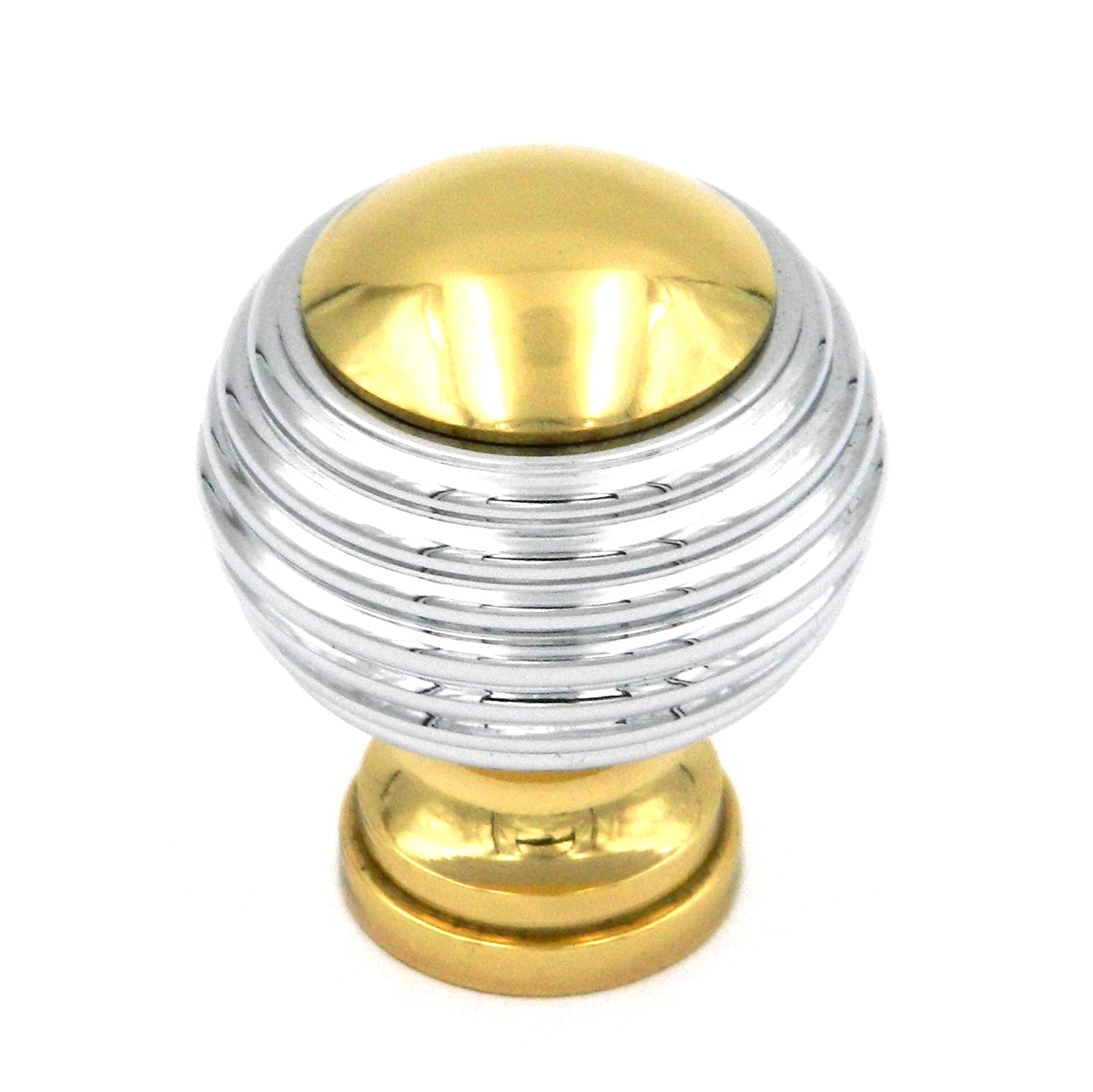 P9816 Chrome and Polished Brass 1 1/8" Round Ball Knob Pulls Keeler Milan
