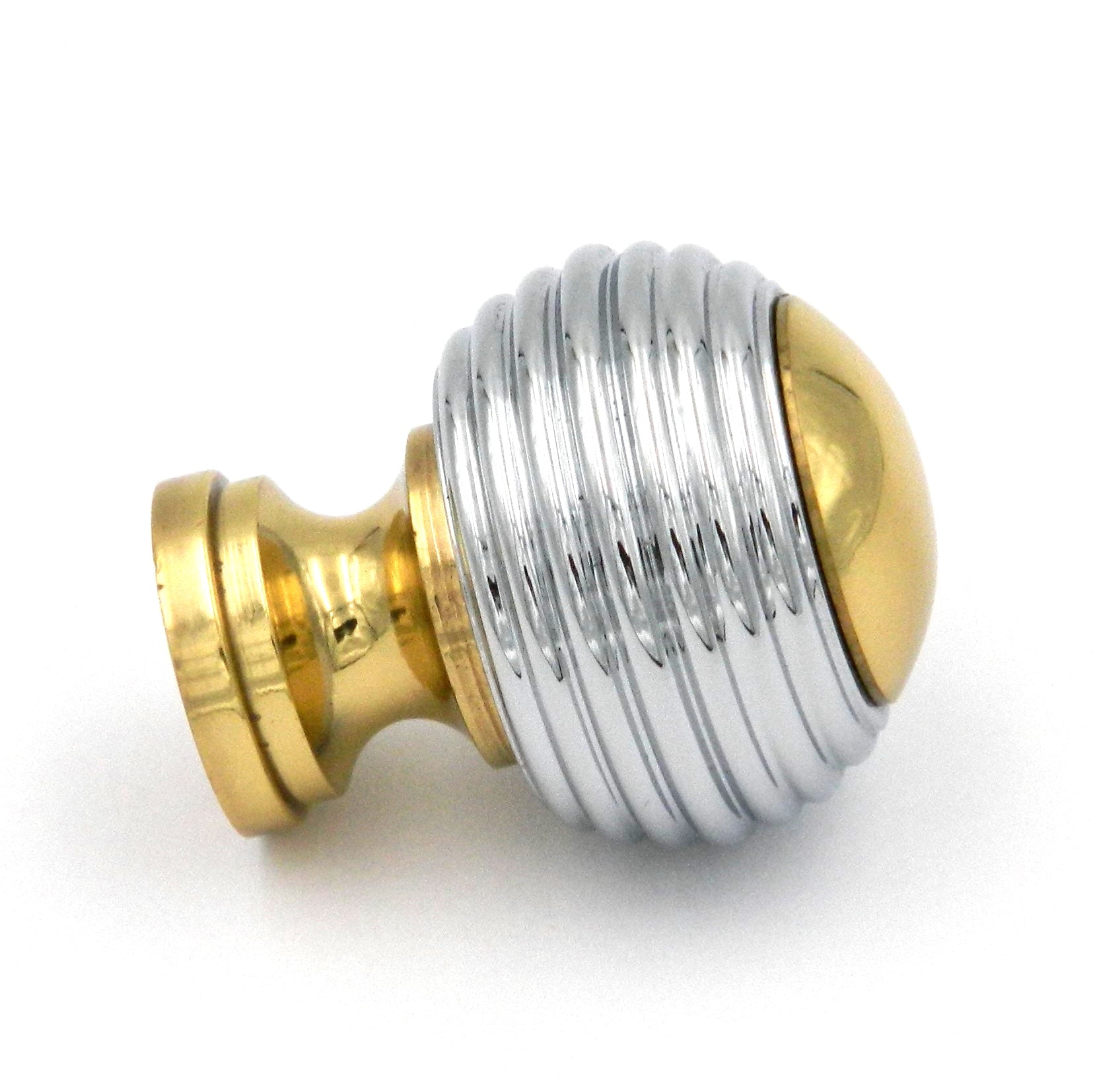 P9816 Chrome and Polished Brass 1 1/8" Round Ball Knob Pulls Keeler Milan