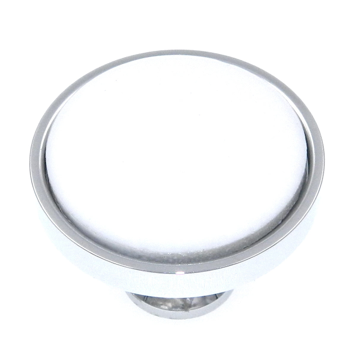 Hickory Hardware Milan P9821-W - Pomo para gabinete (latón macizo y porcelana blanca, acabado cromado, 1 1/4 pulgadas)